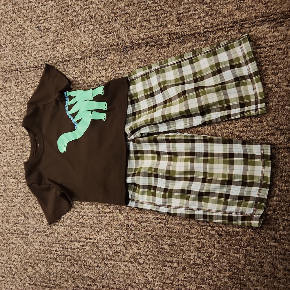 Carter's Boy's Short-Sleeved Pajama Set Size 2T Brown/Green